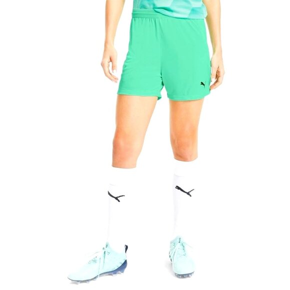 PUMA Women’s Teamfinal 21 Knit Shorts Green Glimmer Small Gym Training Activewea - Picture 1 of 4